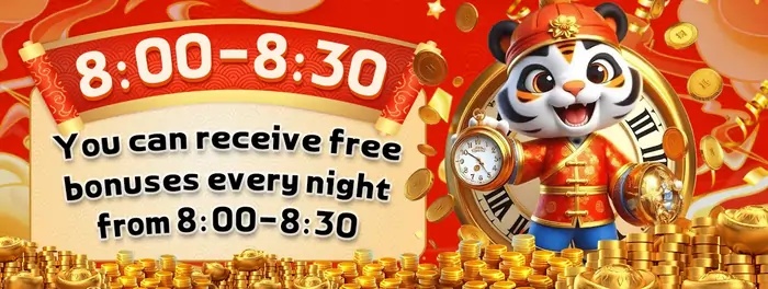 receive free bonus every night from 8:00-8:30PM